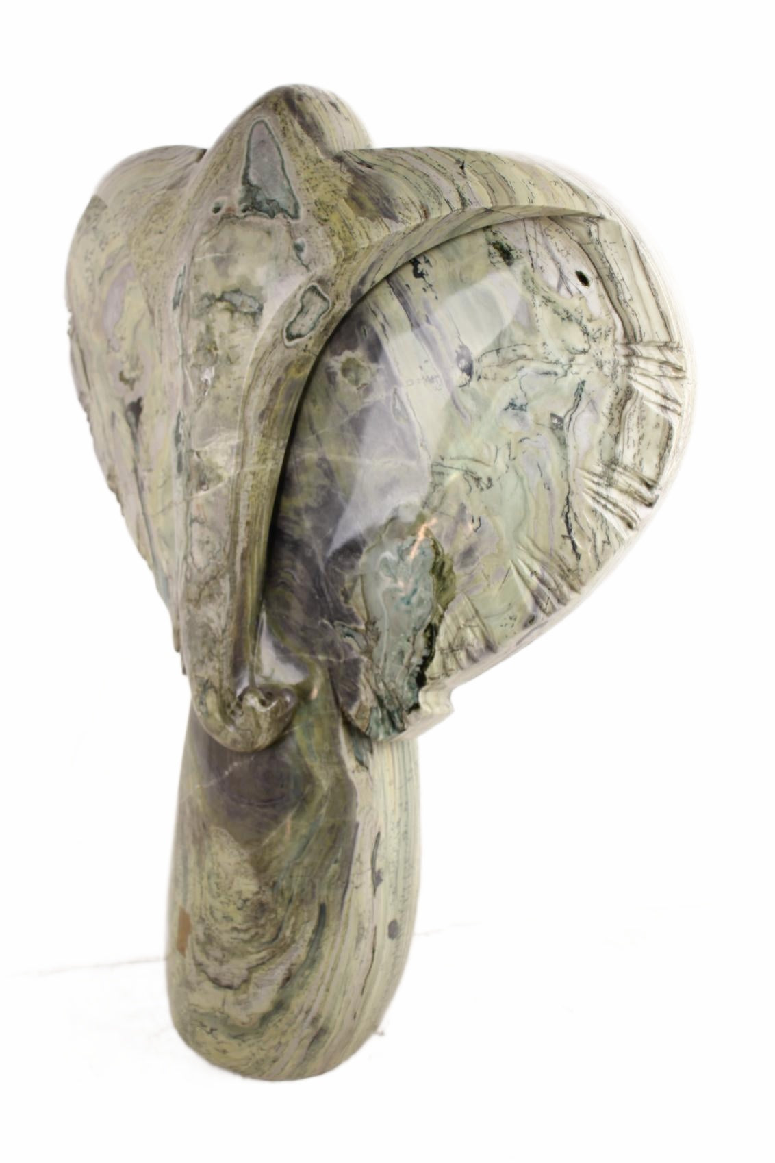 Shona Tribe Butter Jade Elephant ~39.8" Tall (New 2026) - Sculpture & Statuary