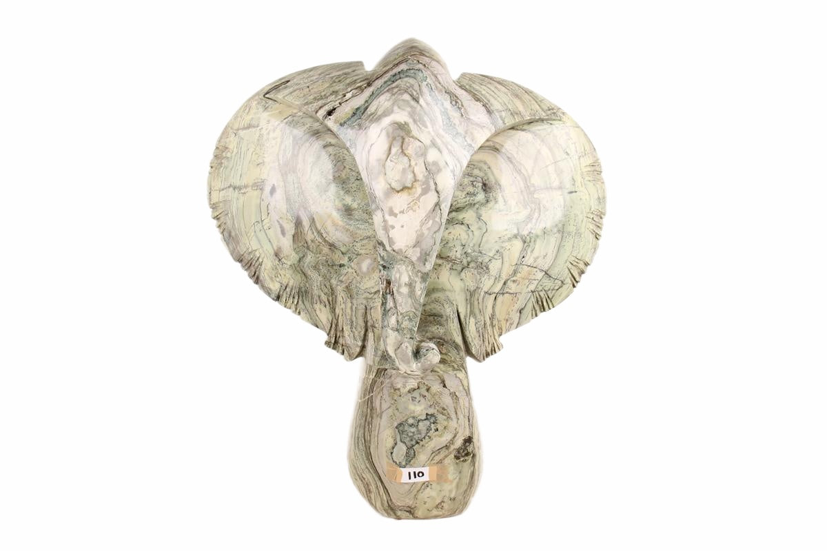 Shona Tribe Butter Jade Elephant ~39.8" Tall (New 2026) - Sculpture & Statuary