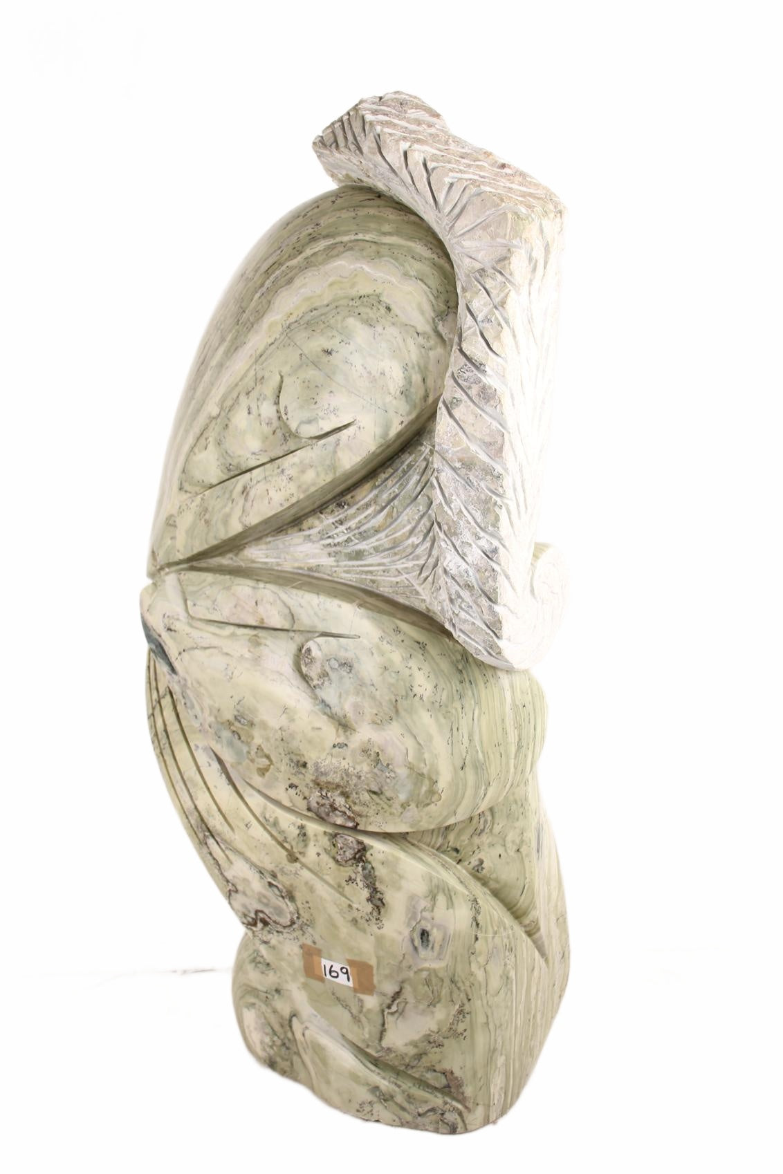Shona Tribe Butter Jade Mother and Child ~48.0" Tall (New 2026) - Sculpture & Statuary