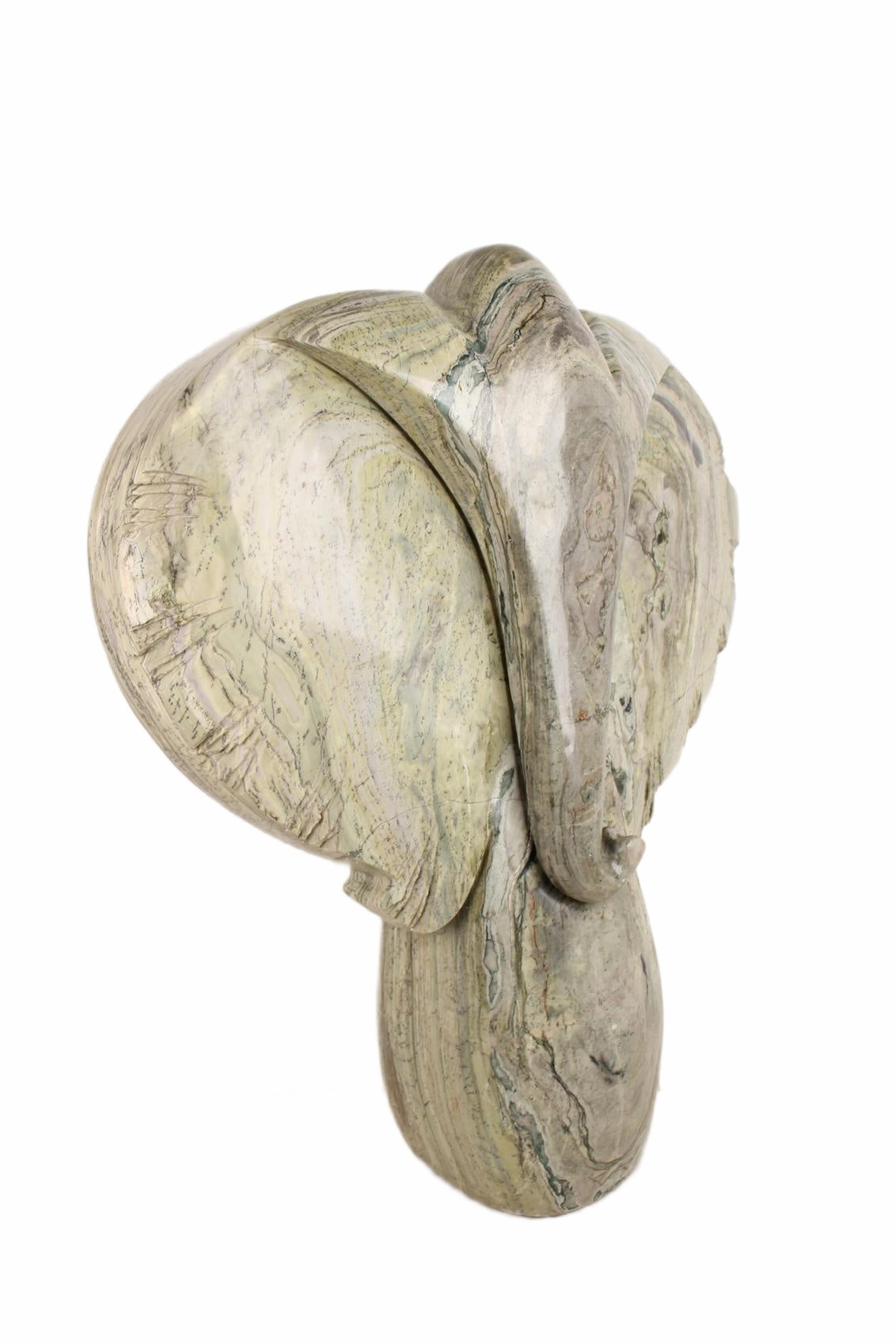 Shona Tribe Butter Jade Elephant ~37.4" Tall (New 2026) - Sculpture & Statuary