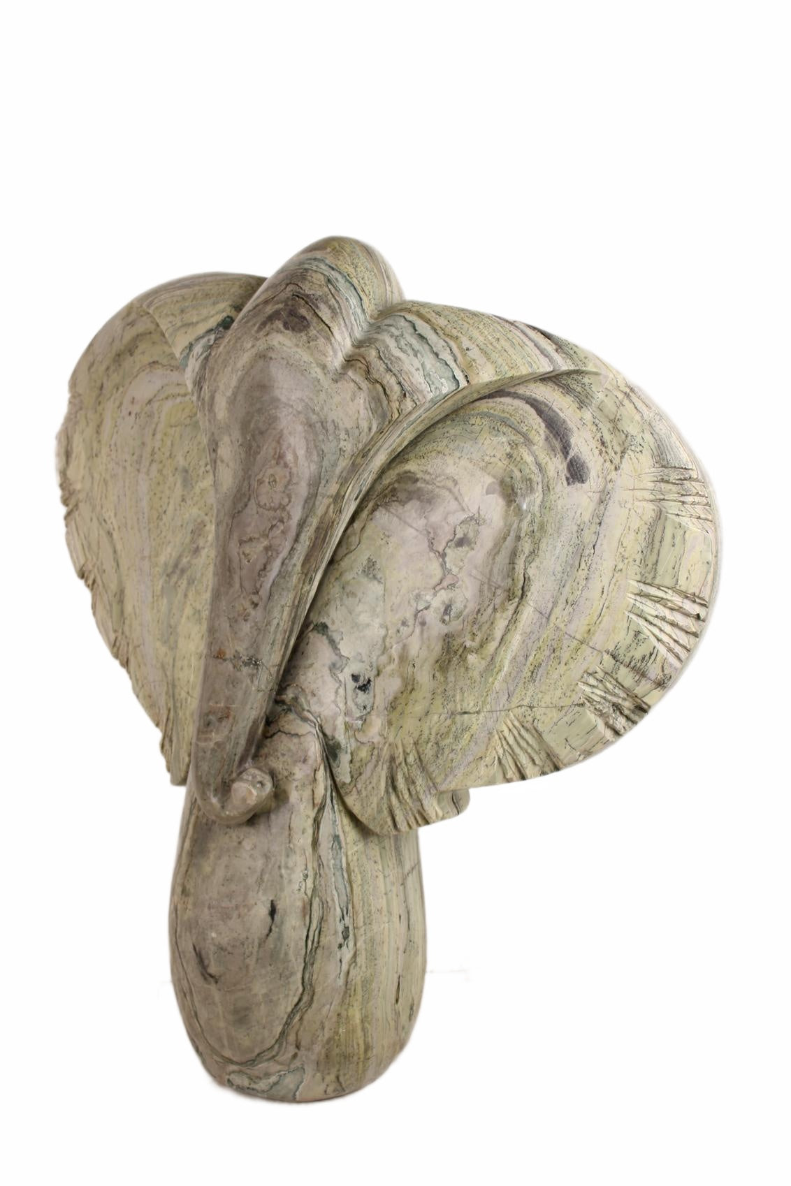 Shona Tribe Butter Jade Elephant ~37.4" Tall (New 2026) - Sculpture & Statuary