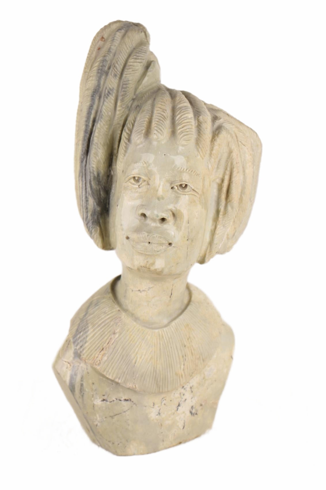 Shona Tribe Butter Jade Head ~12.2" Tall (New 2026) - Sculpture & Statuary