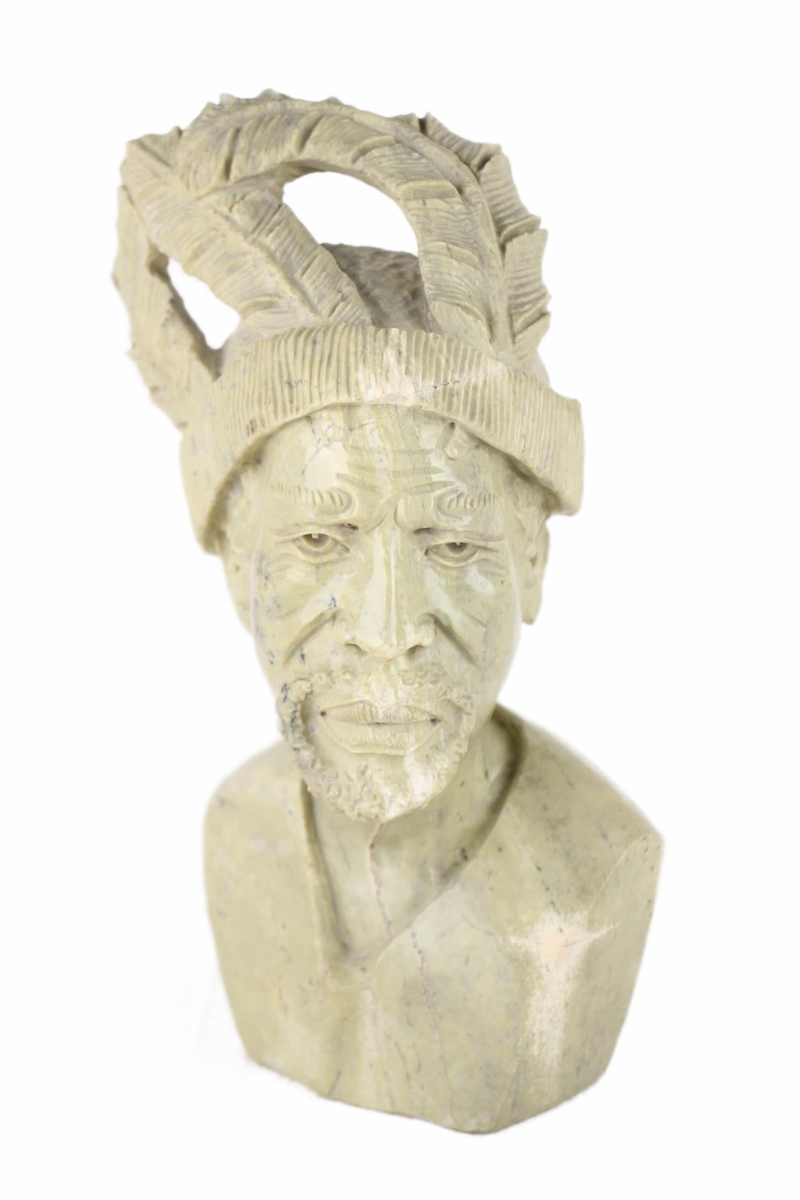 Shona Tribe Butter Jade Head ~11.0" Tall (New 2026) - Sculpture & Statuary