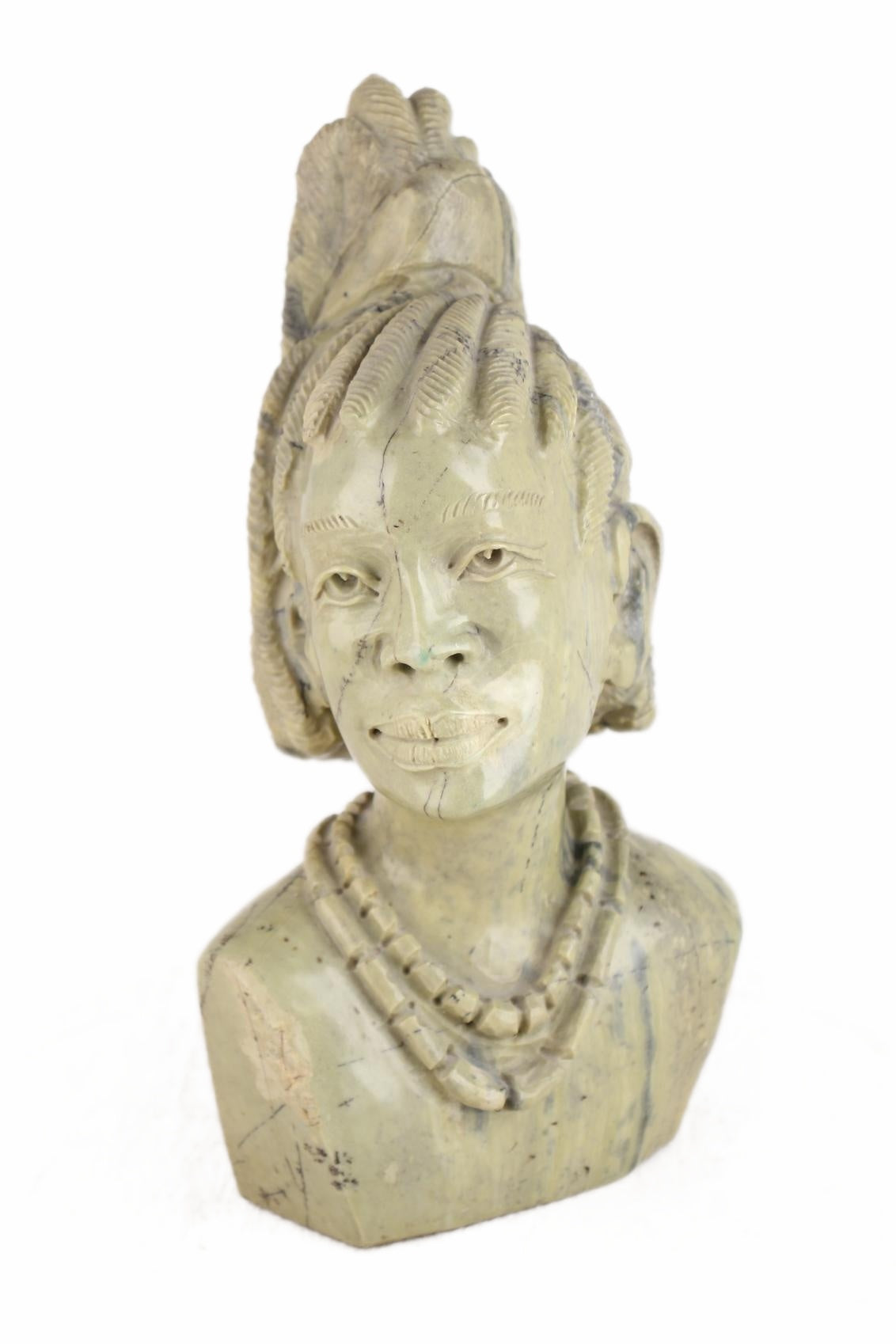 Shona Tribe Butter Jade Head ~11.8" Tall (New 2026) - Sculpture & Statuary