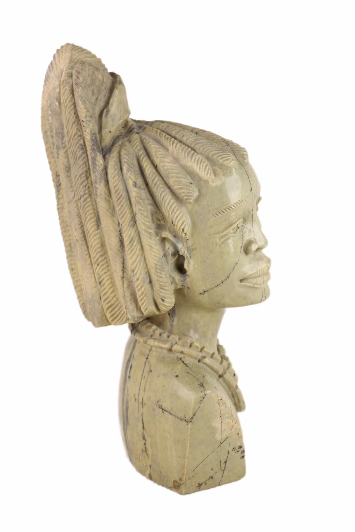Shona Tribe Butter Jade Head ~11.8" Tall (New 2026) - Sculpture & Statuary