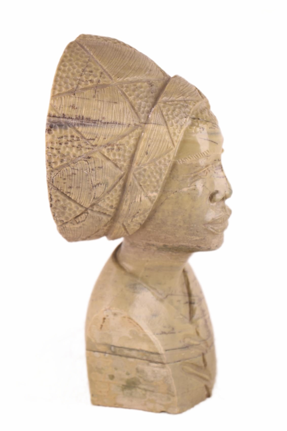 Shona Tribe Butter Jade Head ~11.4" Tall (New 2026) - Sculpture & Statuary