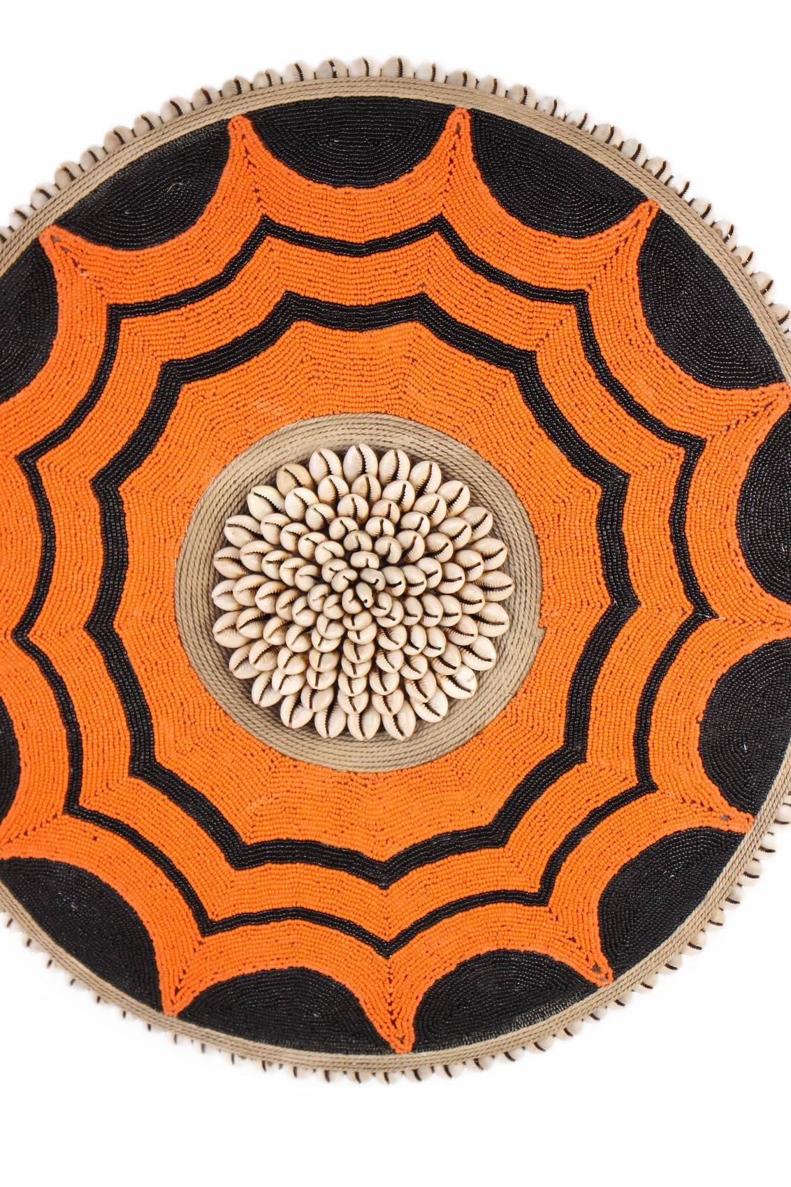 Tikar Tribe Beaded Shield ~20.1" Tall (New 2026) - Sculpture & Statuary