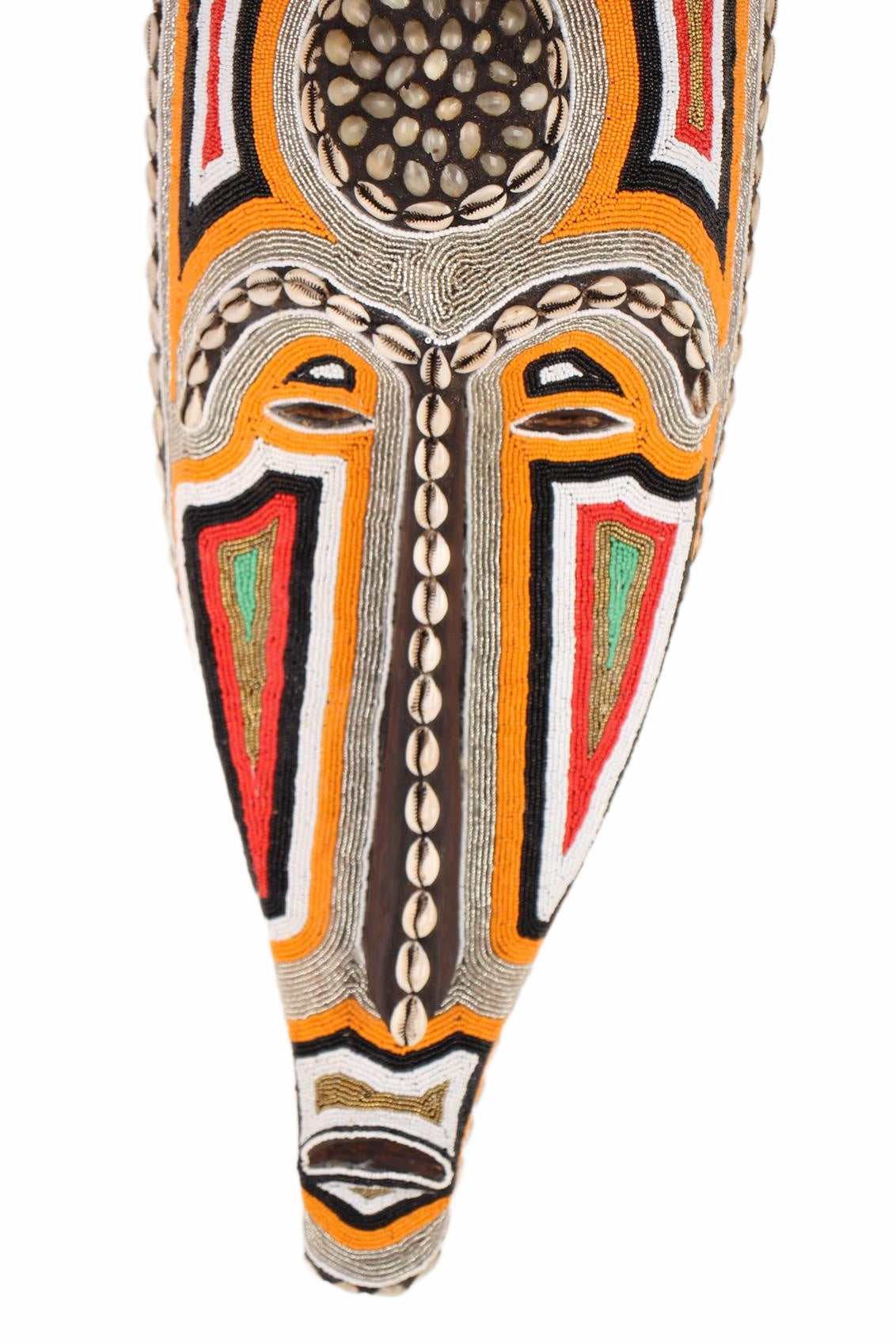 Fang Tribe Beaded Mask ~24.4" Tall (New 2026) - Masks