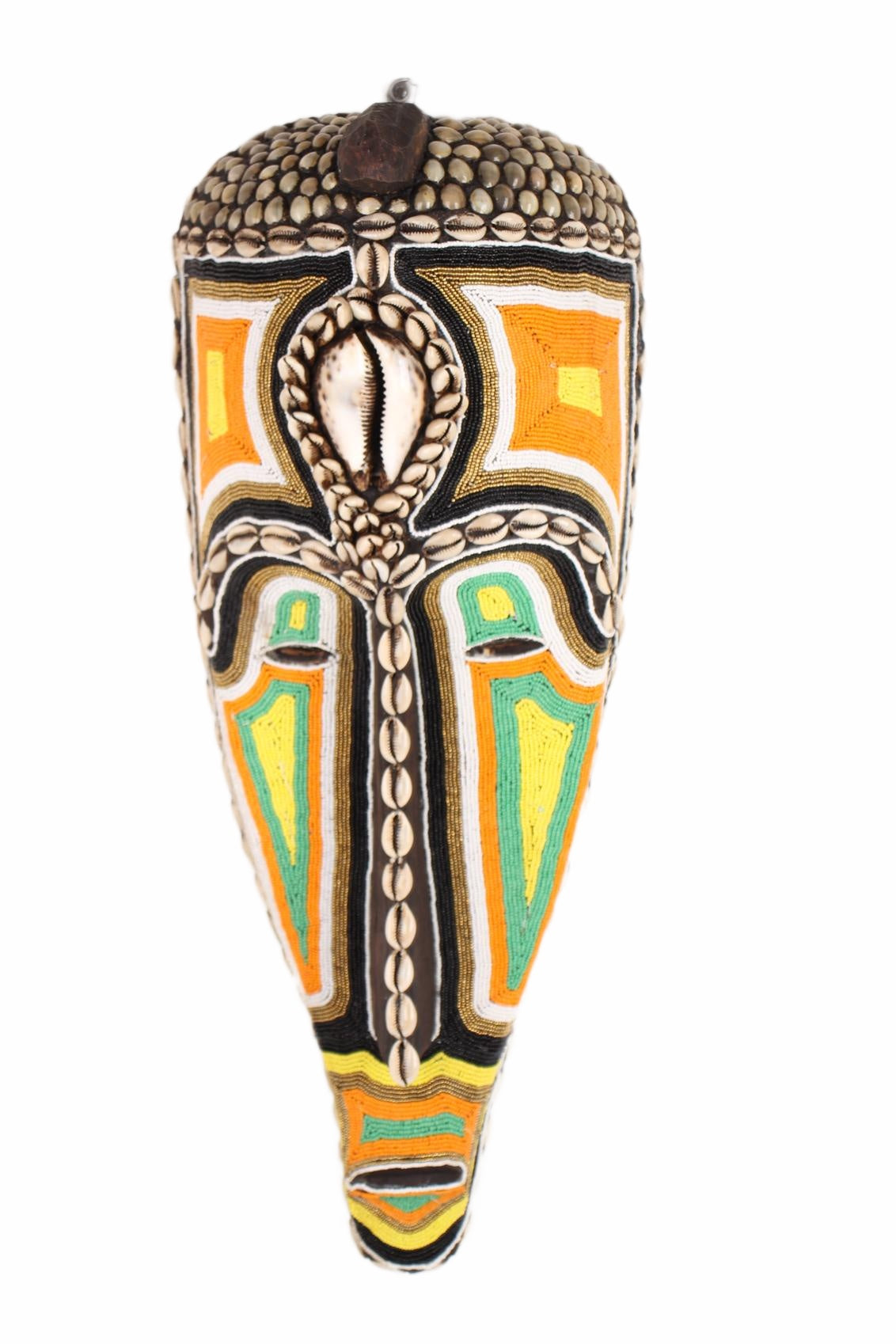 Fang Tribe Beaded Mask ~24.4" Tall (New 2026) - Masks