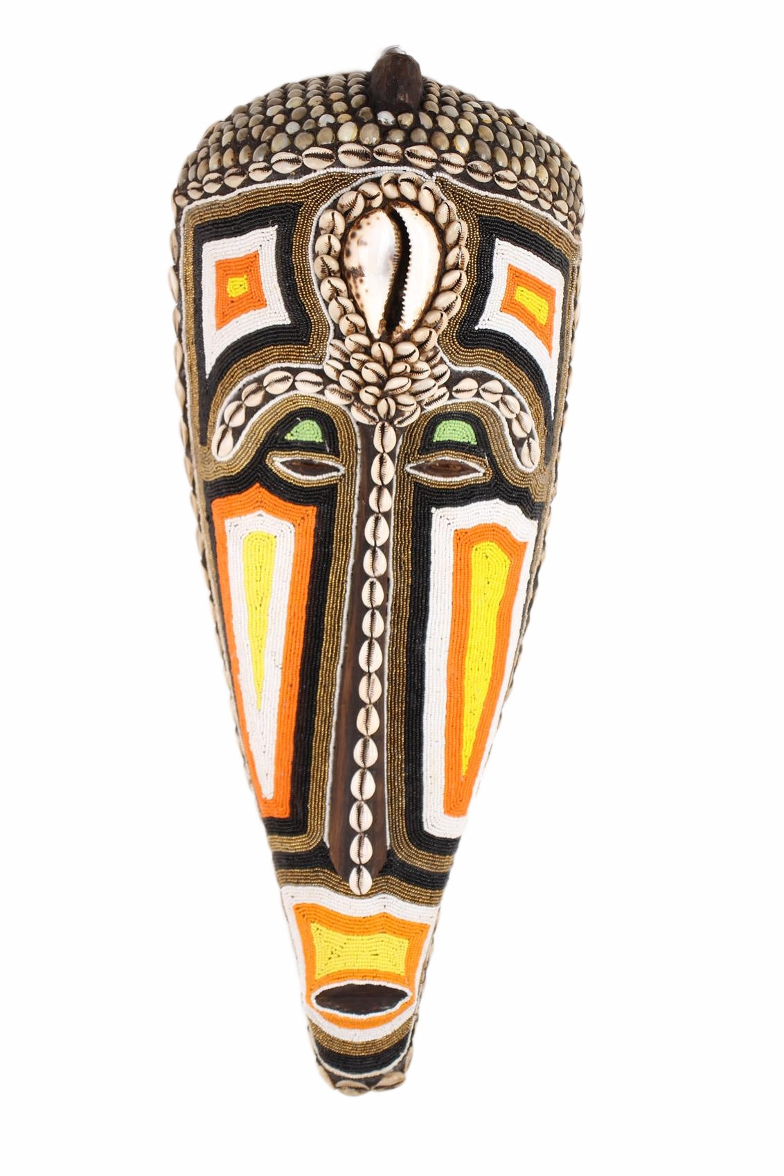 Fang Tribe Beaded Mask ~24.4" Tall (New 2026) - Masks
