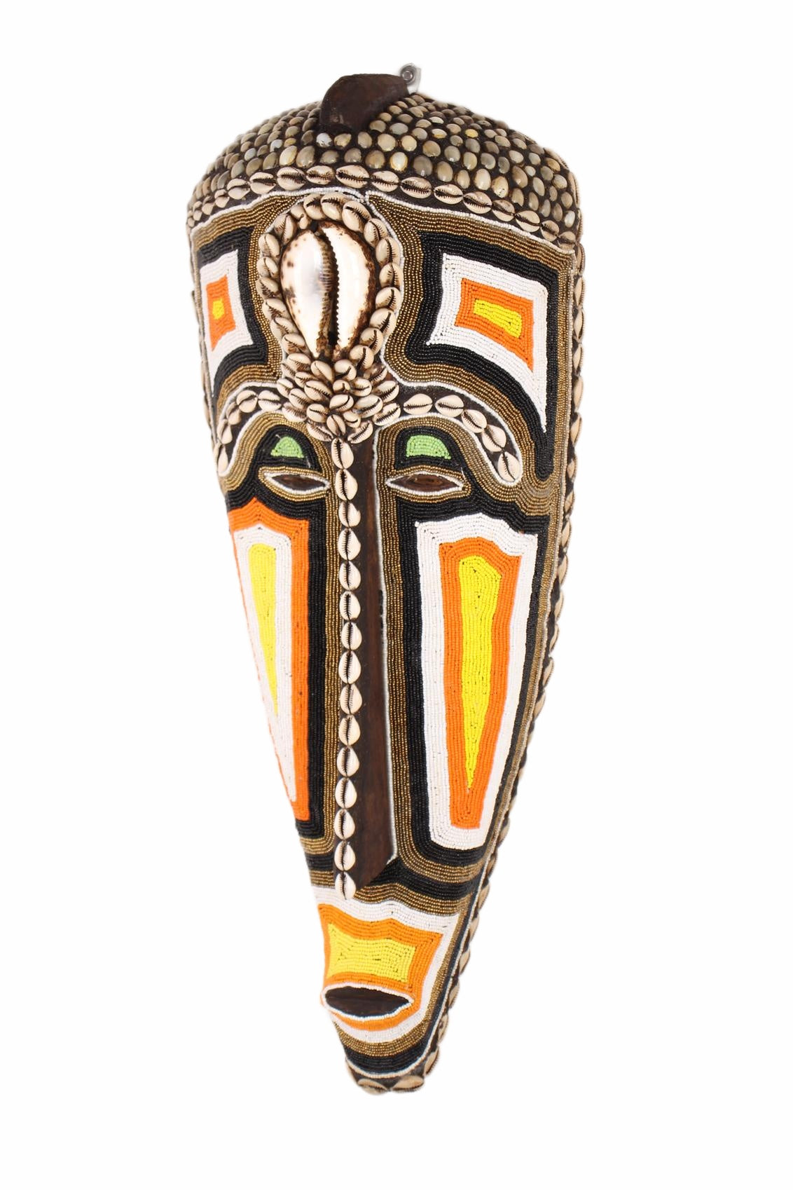 Fang Tribe Beaded Mask ~24.4" Tall (New 2026) - Masks
