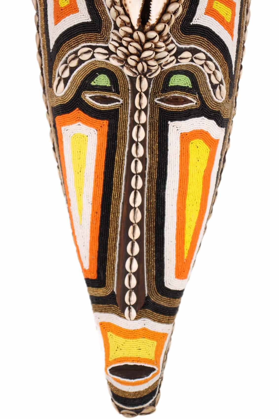 Fang Tribe Beaded Mask ~24.4" Tall (New 2026) - Masks
