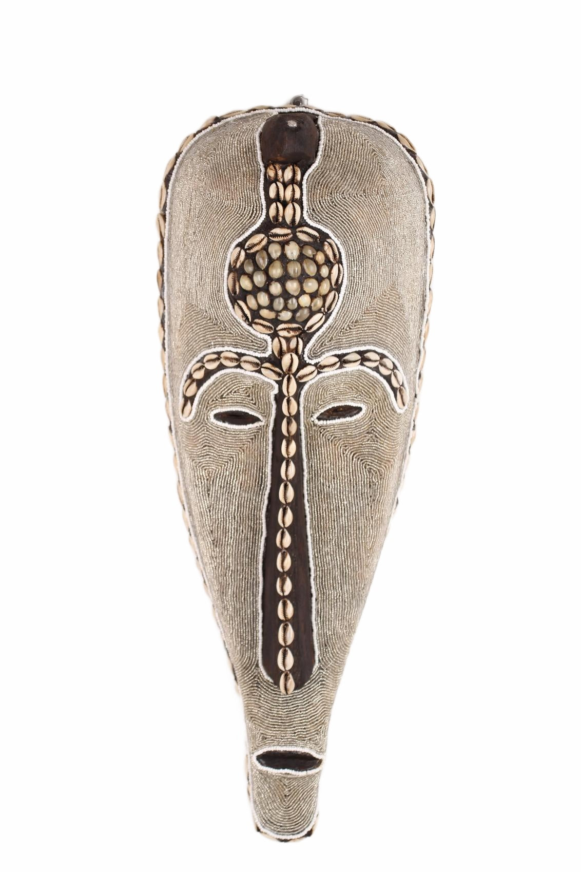 Fang Tribe Beaded Mask ~24.4" Tall (New 2026) - Masks