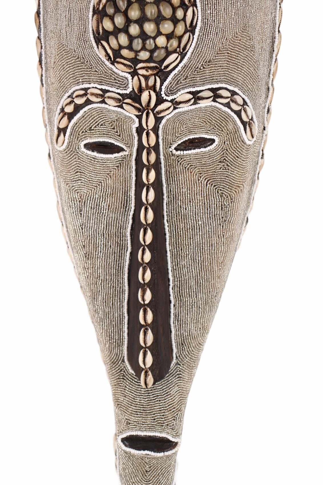 Fang Tribe Beaded Mask ~24.4" Tall (New 2026) - Masks
