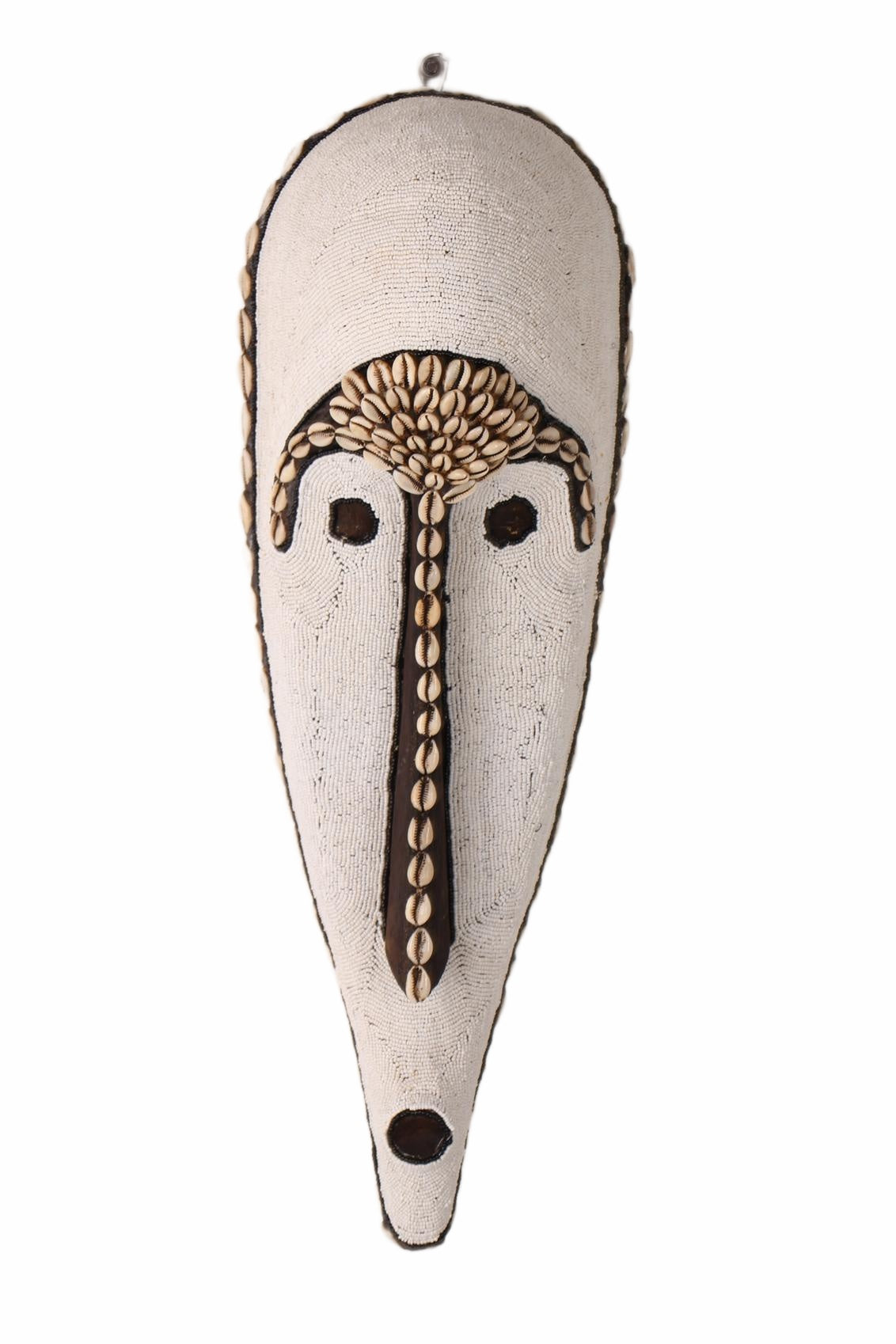 Fang Tribe Beaded Mask ~24.4" Tall (New 2026) - Masks