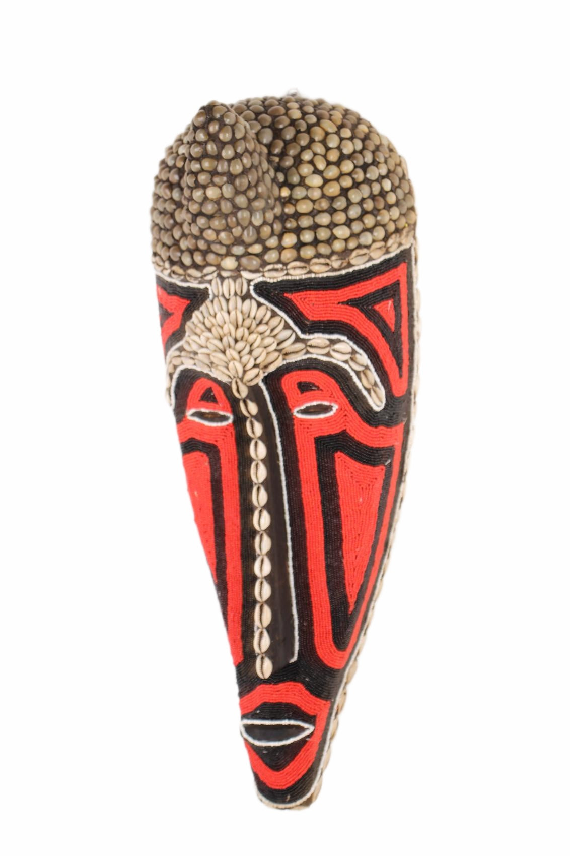 Fang Tribe Beaded Mask ~24.4" Tall (New 2026) - Masks