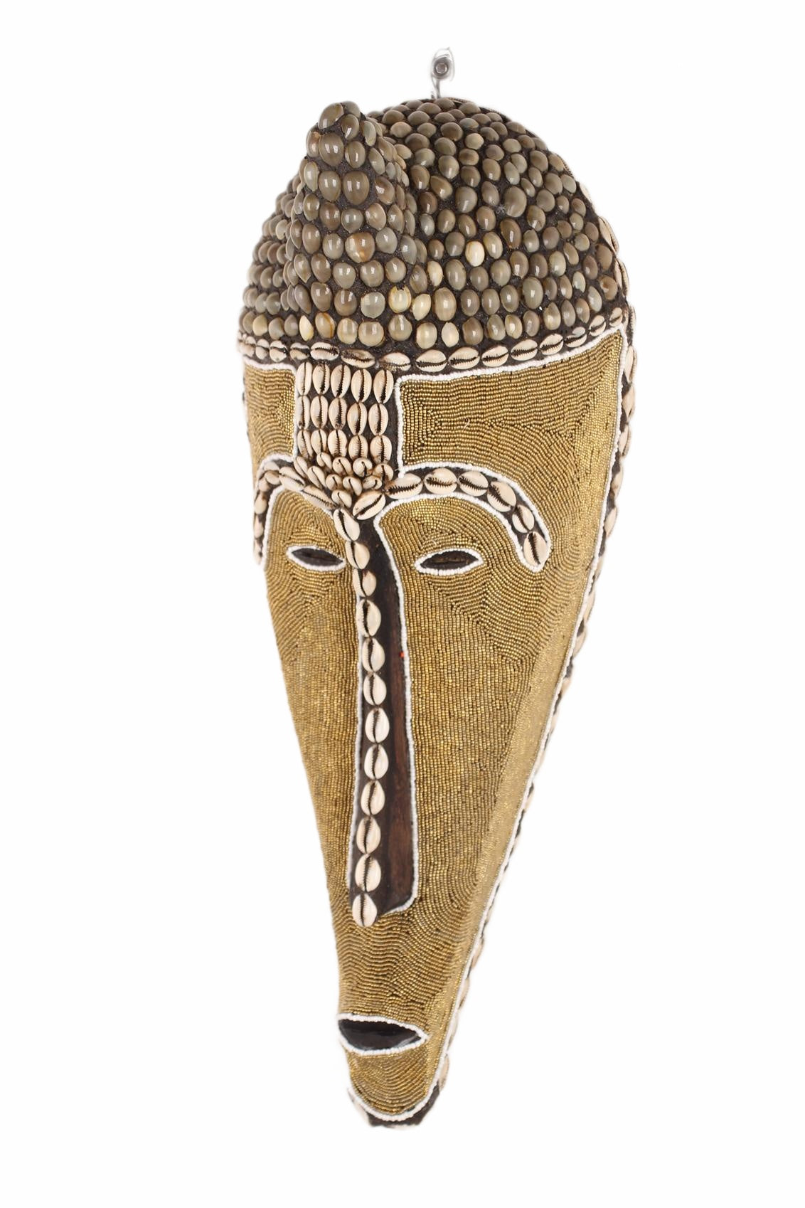 Fang Tribe Beaded Mask ~24.4" Tall (New 2026) - Masks