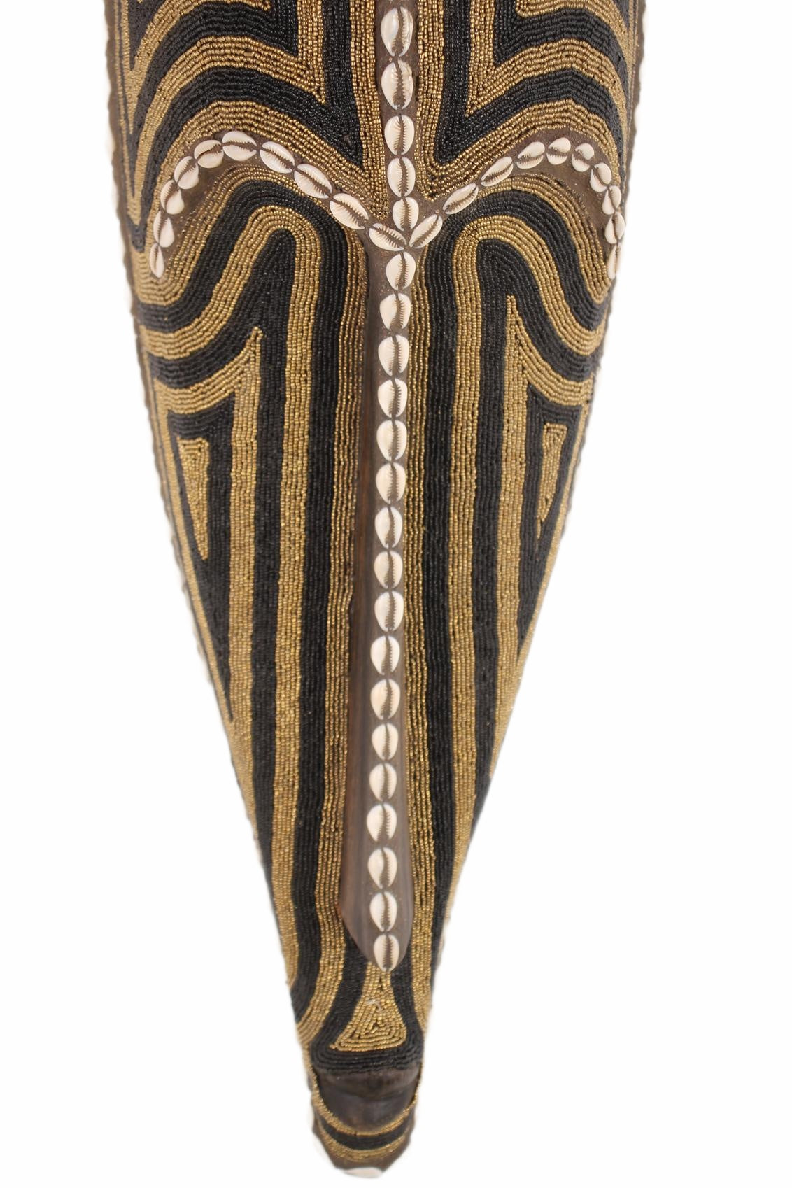 Fang Tribe Beaded Mask ~24.4" Tall (New 2026) - Masks