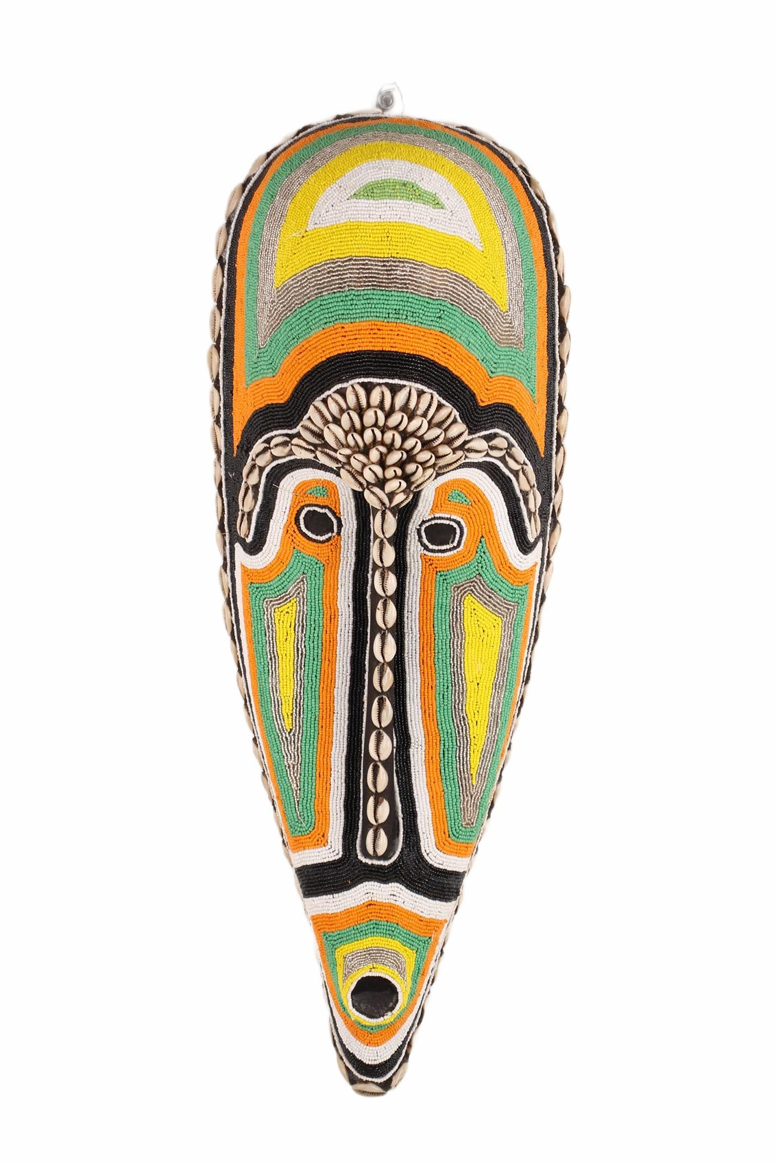 Fang Tribe Beaded Mask ~24.4" Tall (New 2026) - Masks