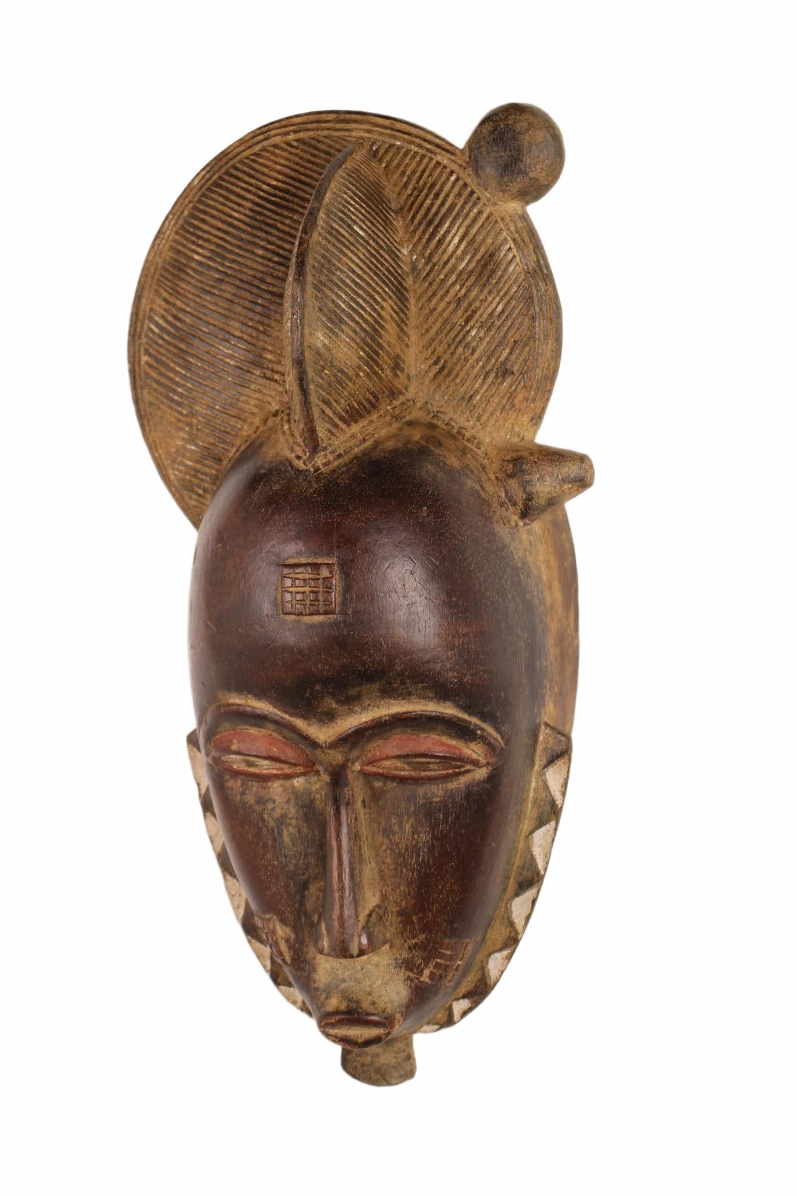 Baule Tribe Kpan Mask ~17.3" Tall (New 2026) - Masks