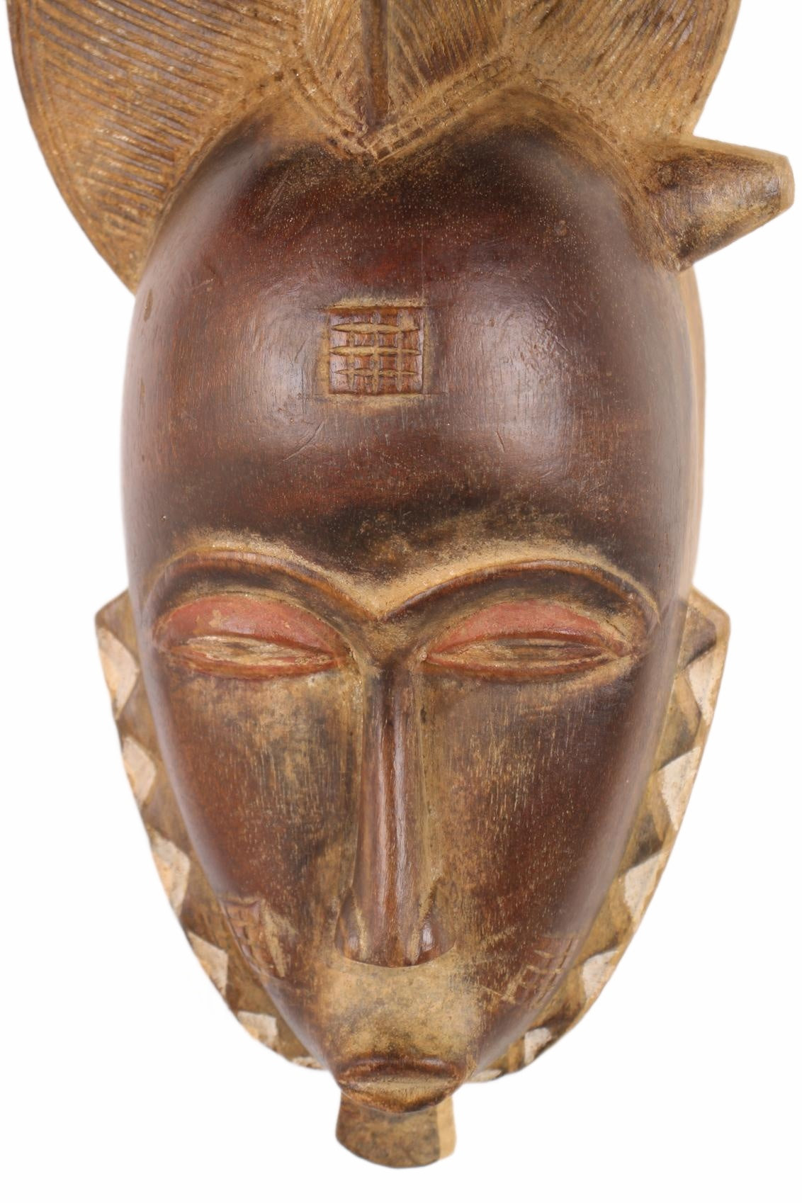 Baule Tribe Kpan Mask ~17.3" Tall (New 2026) - Masks