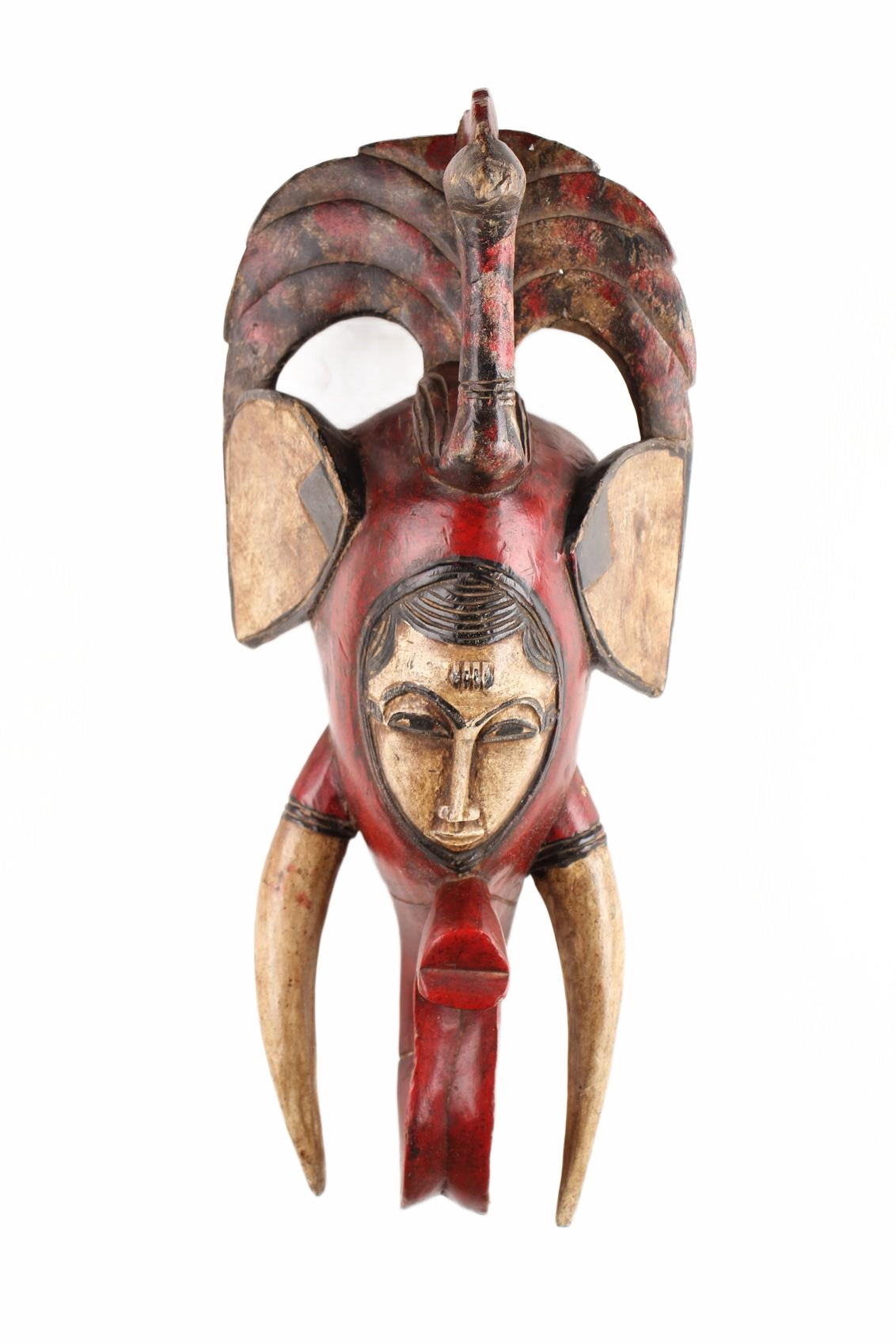 Baule Tribe Elephant Mask ~25.2" Tall (New 2026) - Masks