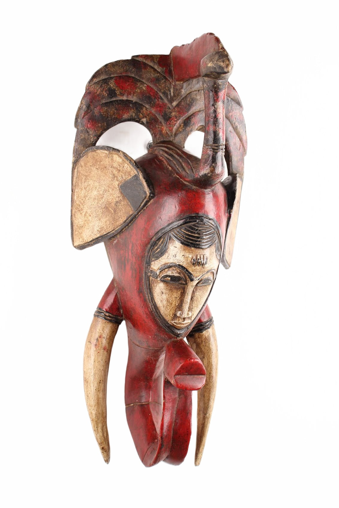 Baule Tribe Elephant Mask ~25.2" Tall (New 2026) - Masks