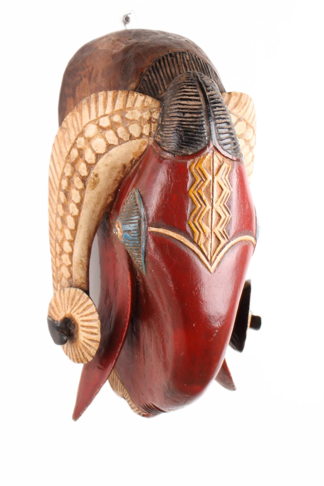 Baule Tribe Ram Mask ~19.7" Tall (New 2026) - Masks