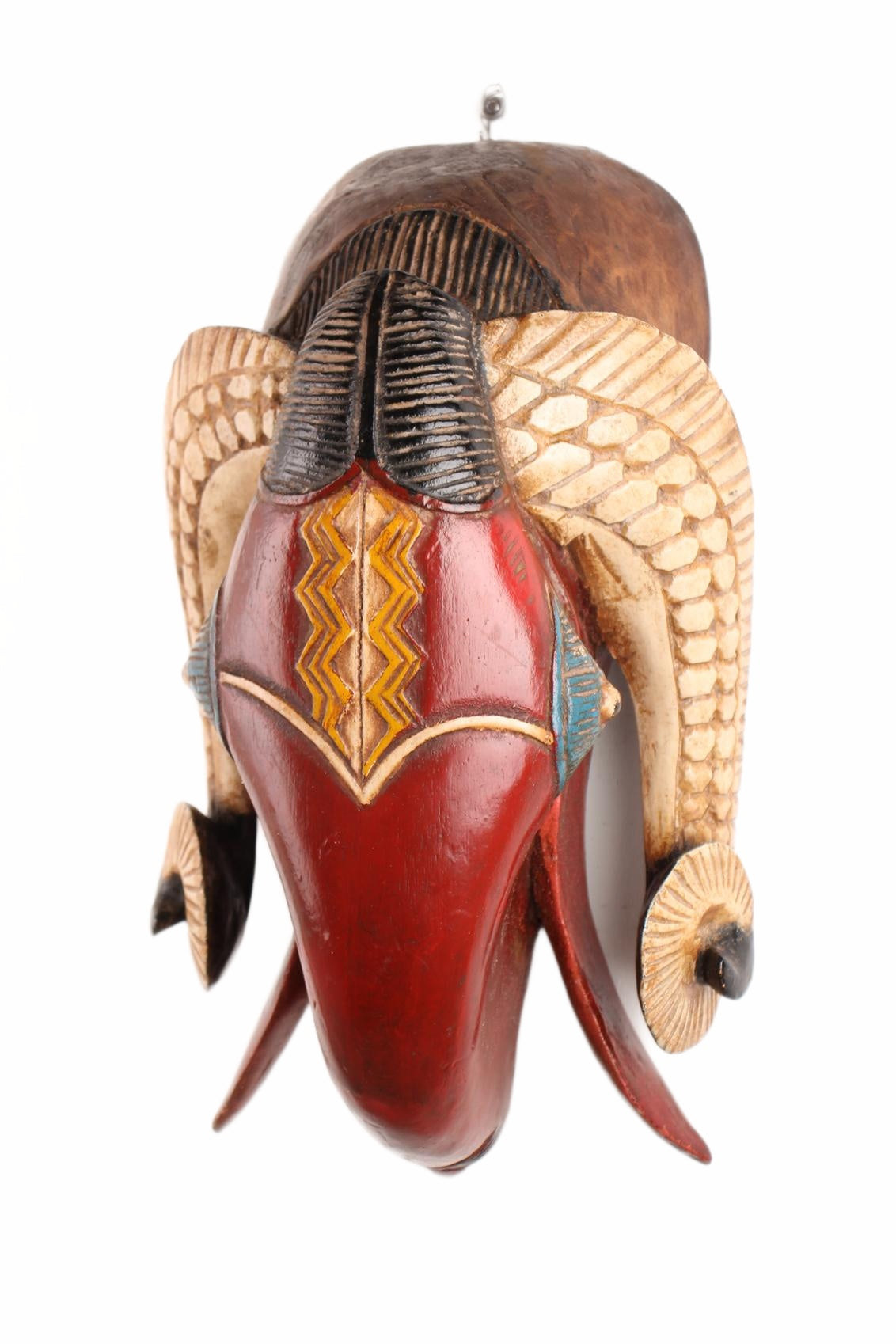 Baule Tribe Ram Mask ~19.7" Tall (New 2026) - Masks