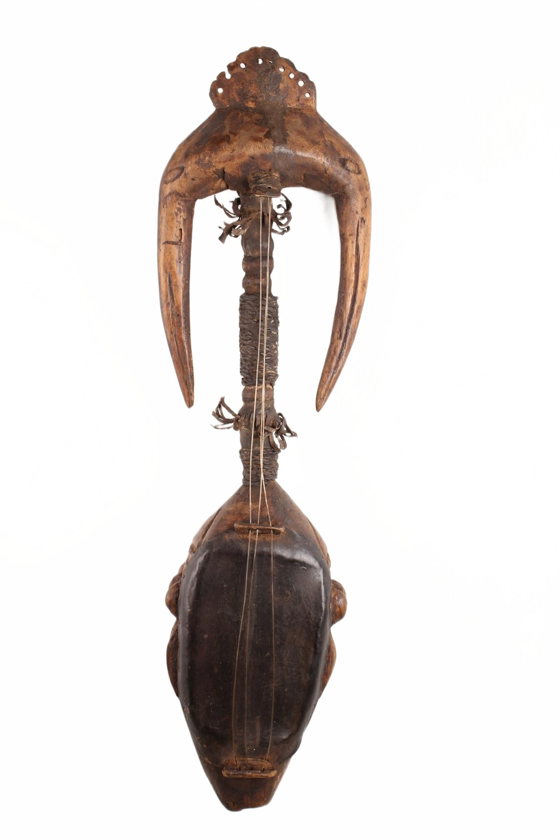 Baule Tribe Wooden Guitar ~28.0" Tall (New 2026) - Sculpture & Statuary