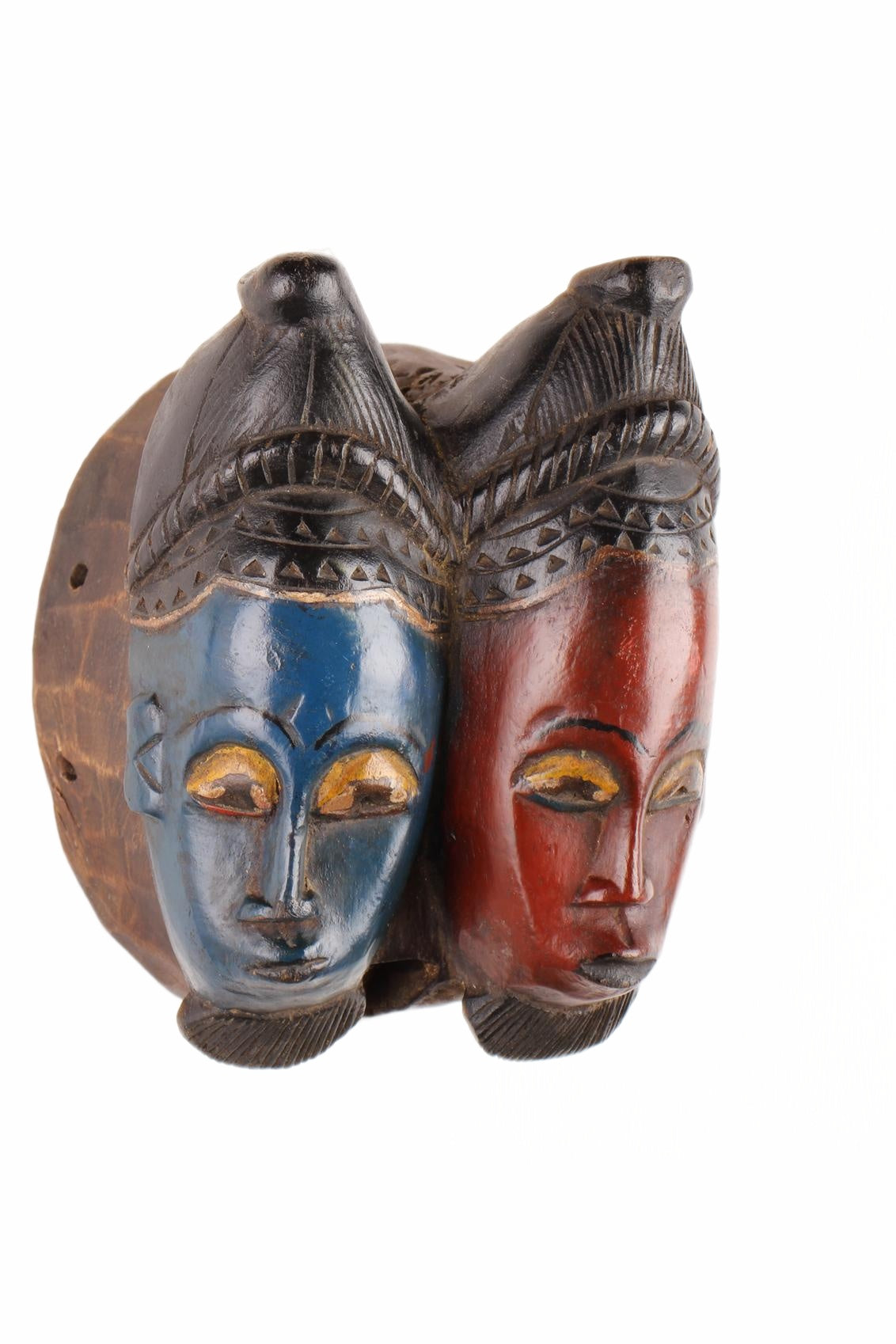 Baule Tribe Twin Mask ~12.6" Tall (New 2026) - Masks