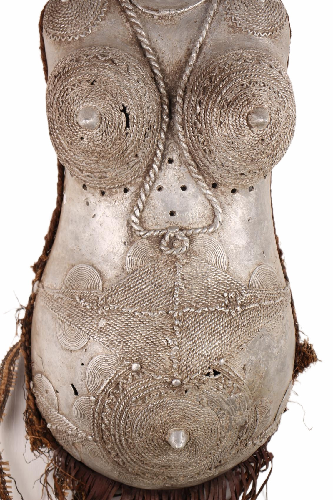 Bamileke Tribe Female Metal Body Mask ~22.0" Tall (New 2026) - Masks
