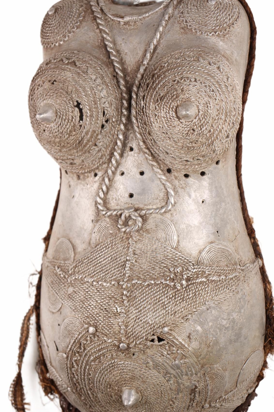 Bamileke Tribe Female Metal Body Mask ~22.0" Tall (New 2026) - Masks