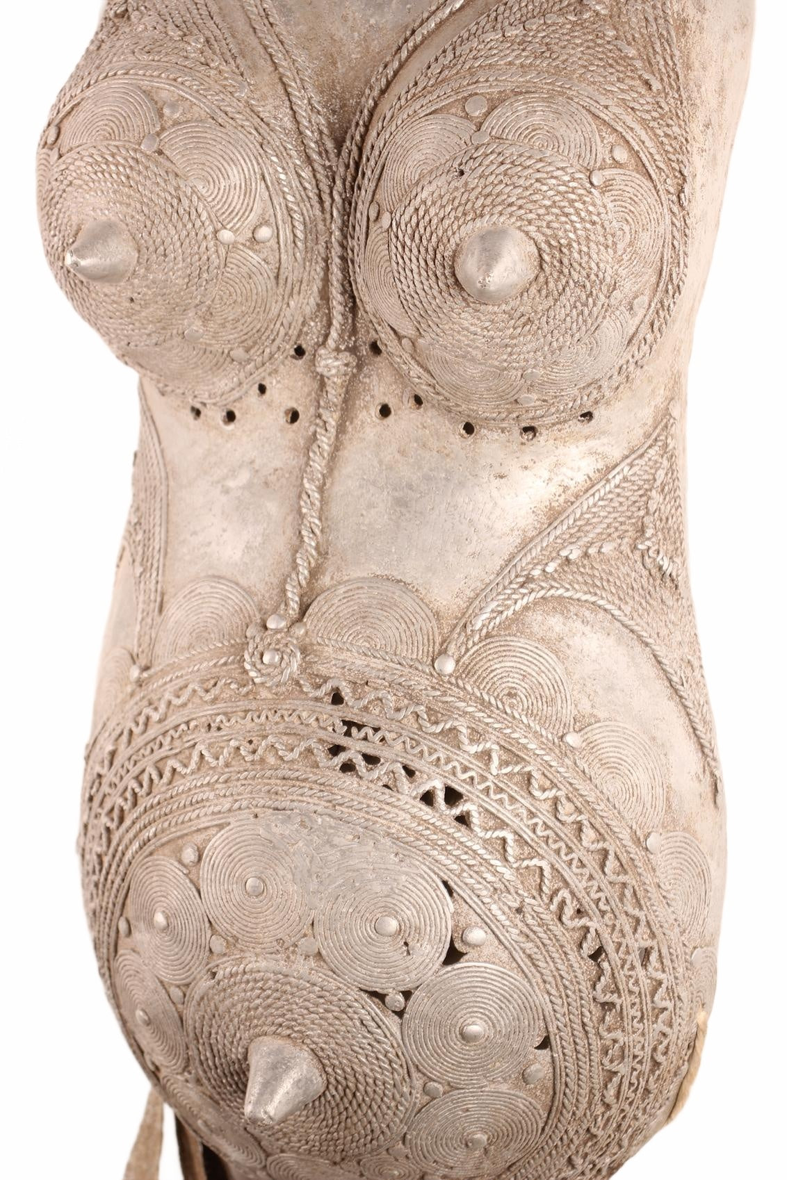 Bamileke Tribe Female Metal Body Mask ~26.0" Tall (New 2026) - Masks