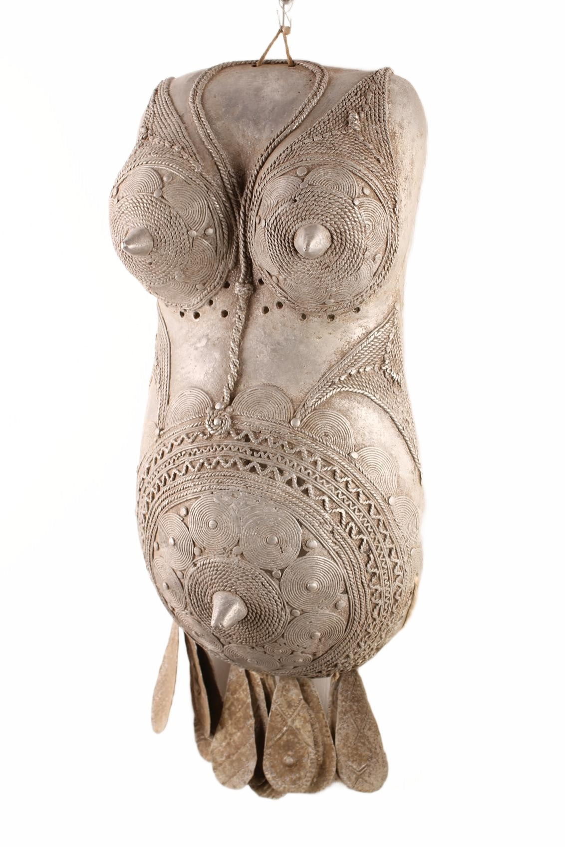 Bamileke Tribe Female Metal Body Mask ~26.0" Tall (New 2026) - Masks