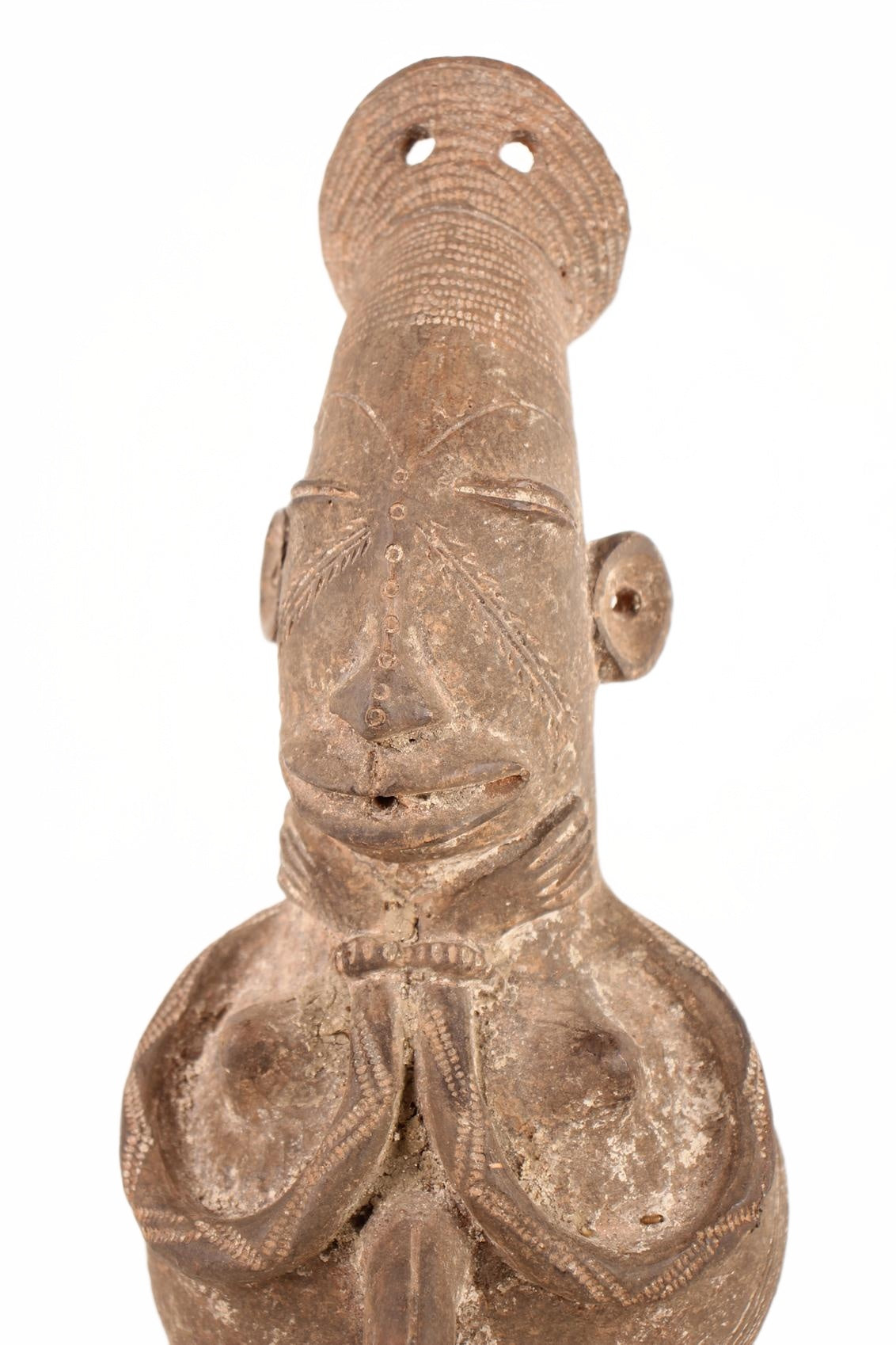 Mangbetu Tribe Terracotta Figures ~13.8" Tall (New 2026) - Sculpture & Statuary