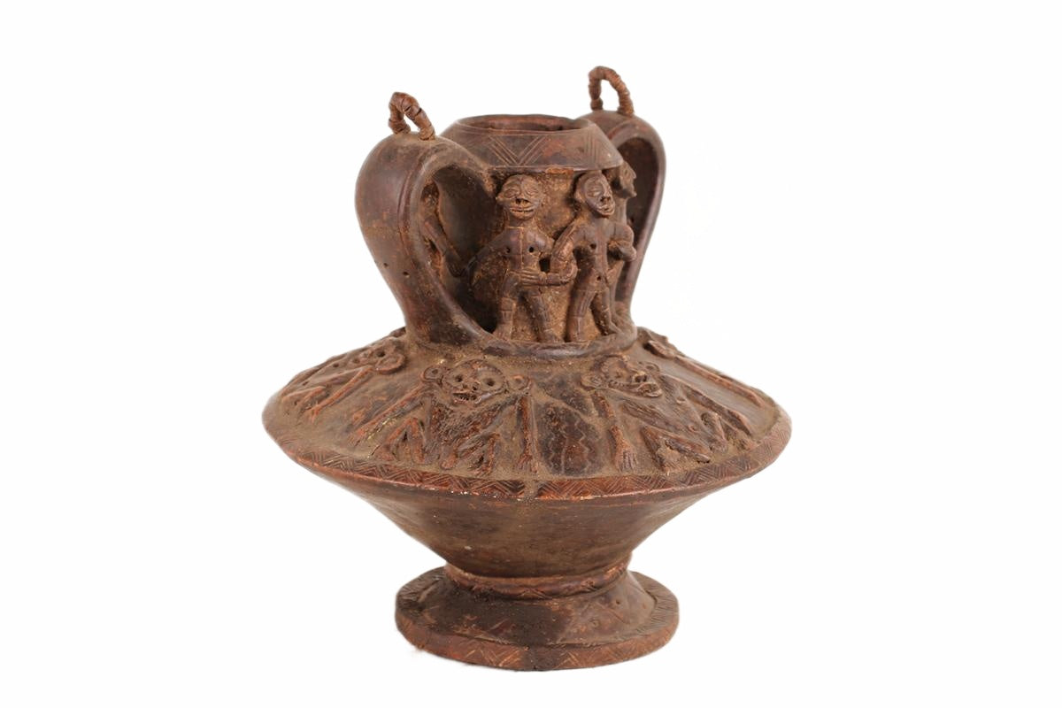 Mangbetu Tribe Terracotta Figures ~13.4" Tall (New 2026) - Sculpture & Statuary