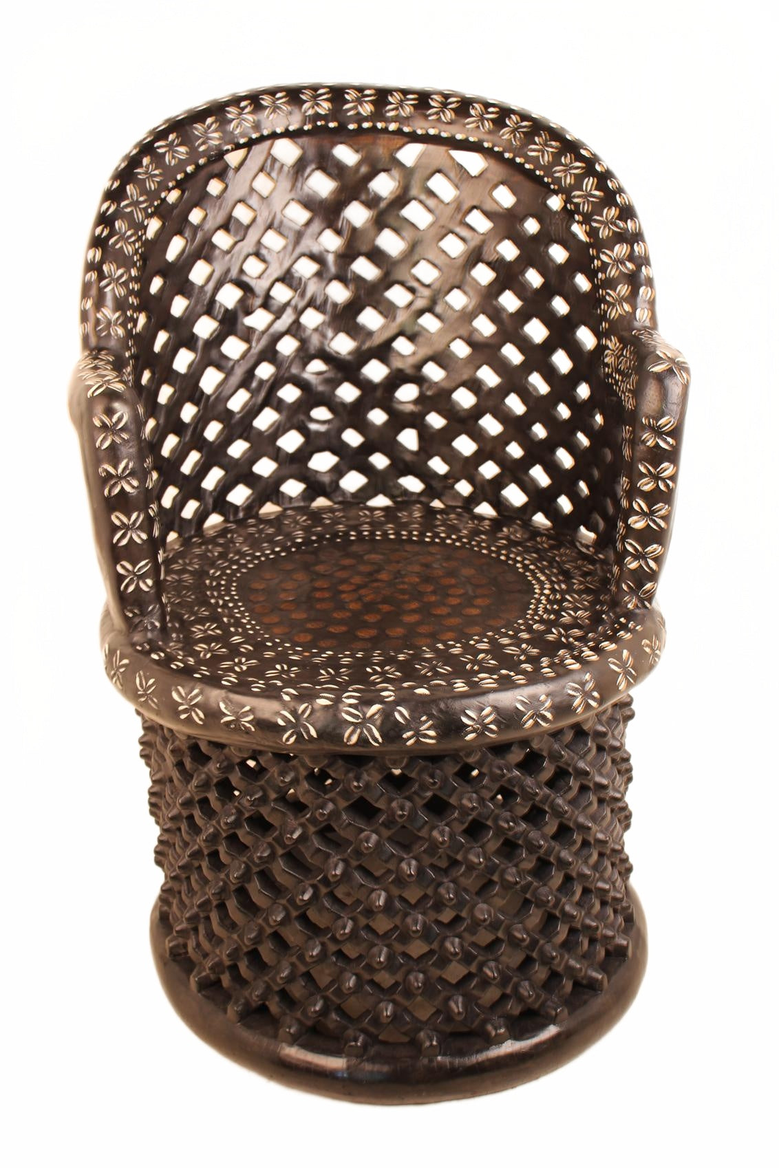 Bamileke Tribe Wooden Throne Chair ~40.6" Tall (New 2026)