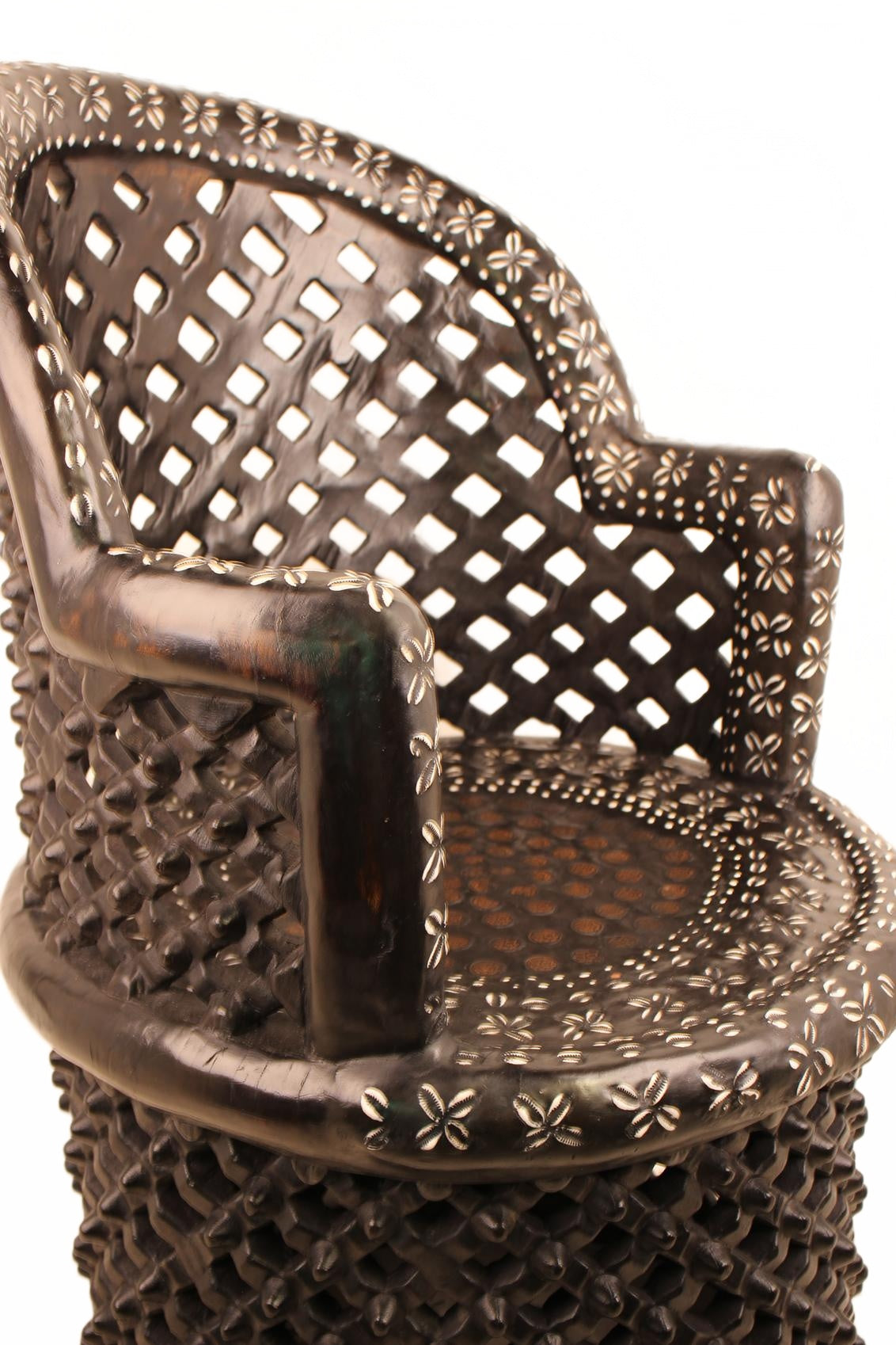 Bamileke Tribe Wooden Throne Chair ~40.6" Tall (New 2026) - Furniture
