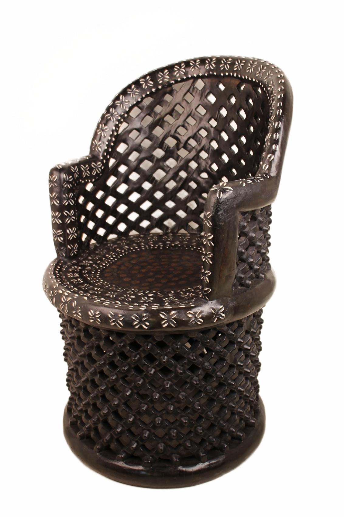 Bamileke Tribe Wooden Throne Chair ~40.6" Tall (New 2026) - Furniture