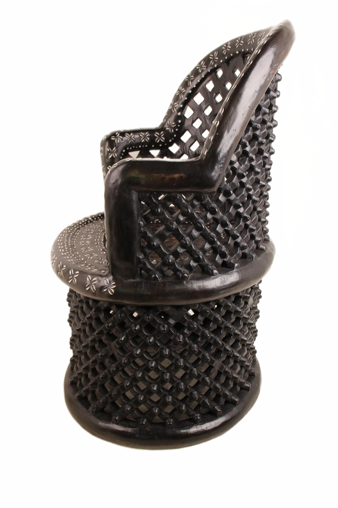 Bamileke Tribe Wooden Throne Chair ~41.7" Tall (New 2026) - Furniture