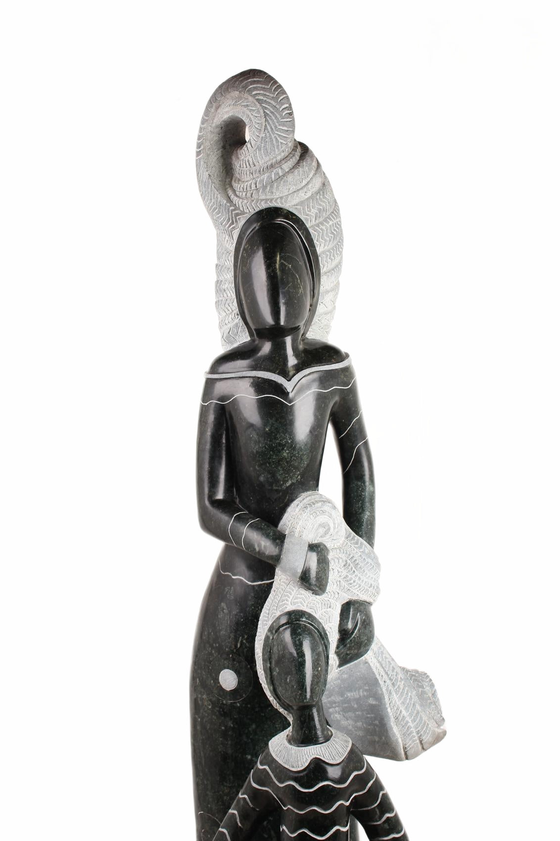 Shona Tribe Opal Stone Mother and Child ~70.9" Tall (New 2026)