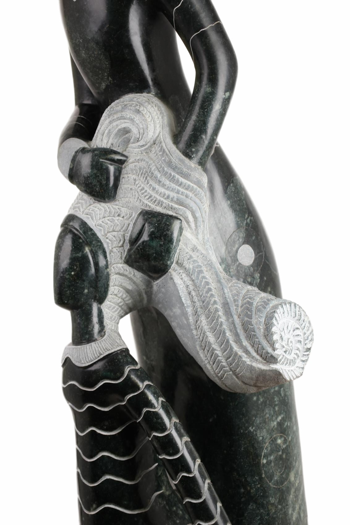 Shona Tribe Opal Stone Mother and Child ~70.9" Tall (New 2026) - Sculpture & Statuary