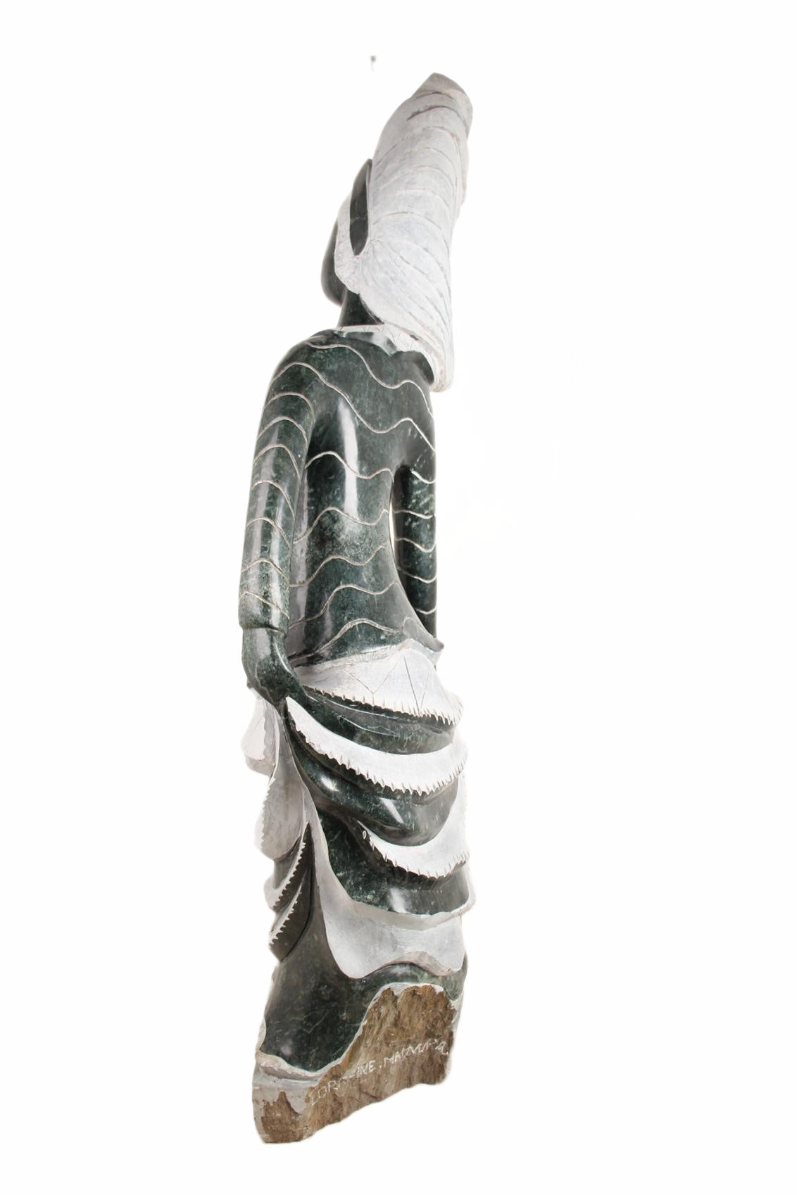 Shona Tribe Opal Stone Princess ~69.3" Tall (New 2026) - Sculpture & Statuary