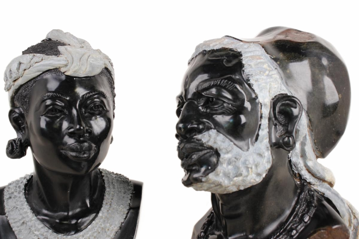 Shona Tribe Springstone Bust ~25.2" Tall (New 2026) - Sculpture & Statuary