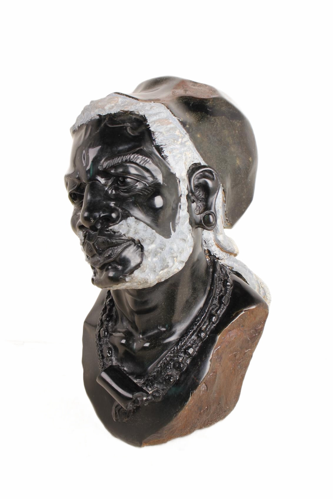 Shona Tribe Springstone Bust ~25.6" Tall (New 2026) - Sculpture & Statuary