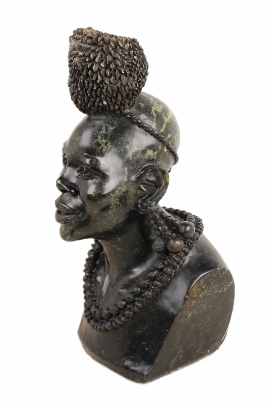 Shona Tribe Opal Stone Bust ~26.4" Tall (New 2026) - Sculpture & Statuary