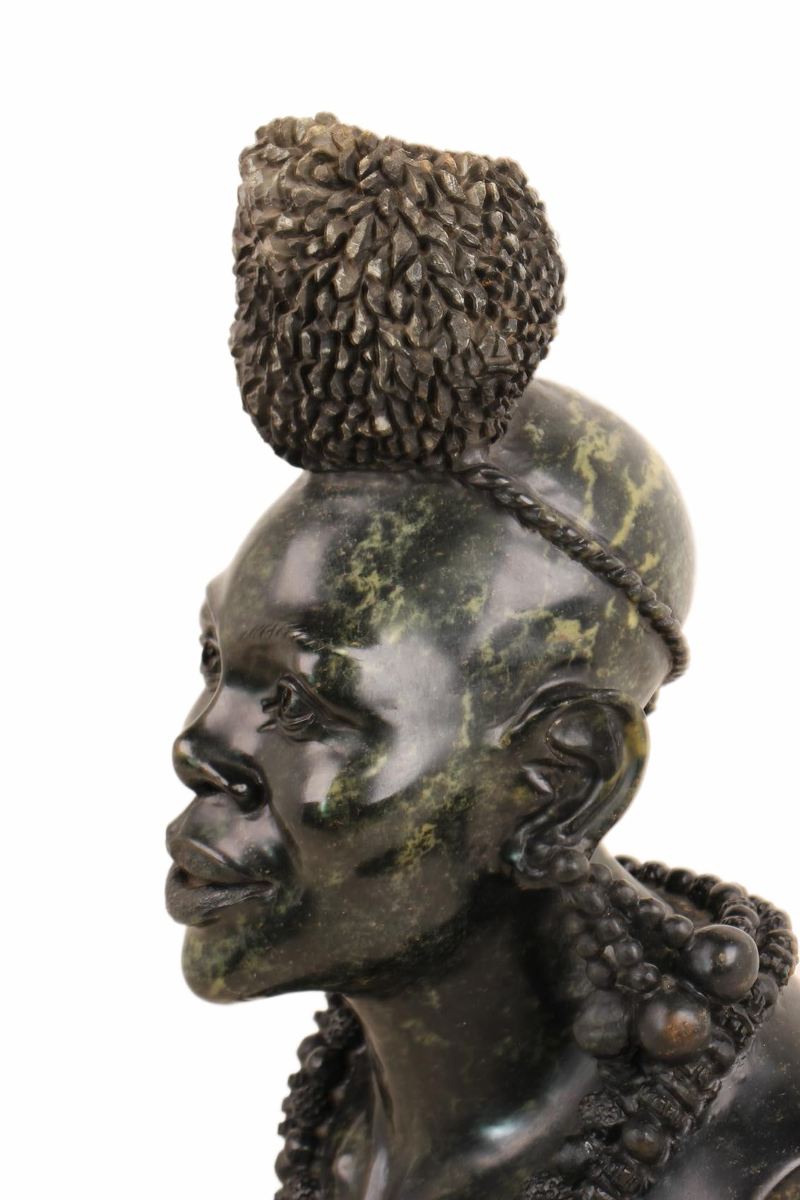 Shona Tribe Opal Stone Bust ~26.4" Tall (New 2026) - Sculpture & Statuary