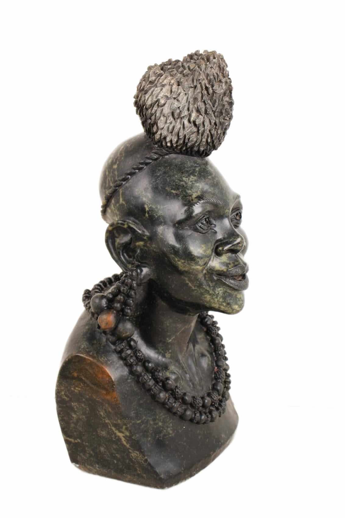 Shona Tribe Opal Stone Bust ~26.4" Tall (New 2026) - Sculpture & Statuary
