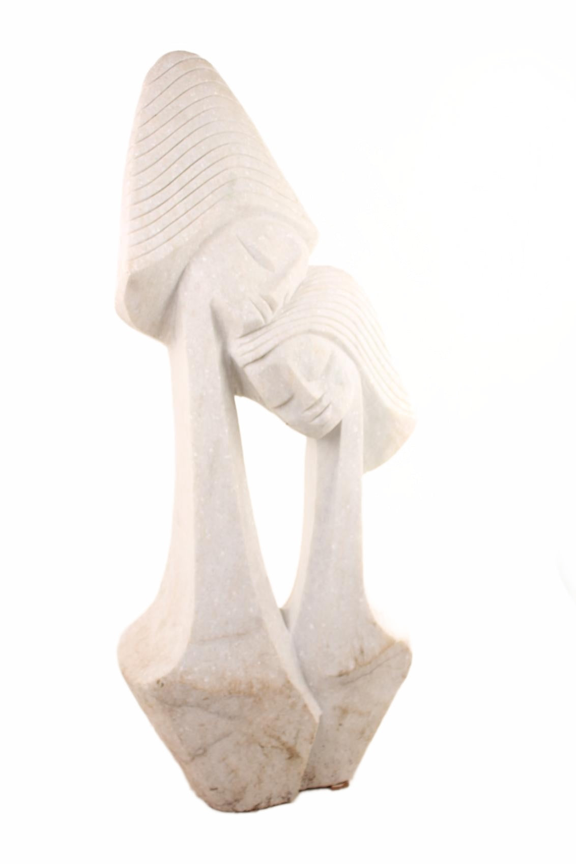 Shona Tribe Dolomite Stone Princess ~51.2" Tall (New 2026) - Sculpture & Statuary